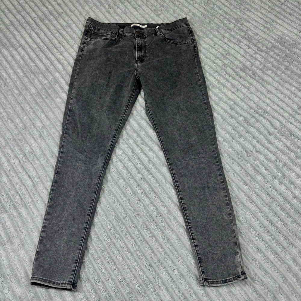 Levis Jeans Womens Size 33 Black Denim 720 High Rise Super Skinny‎ Stretch Used